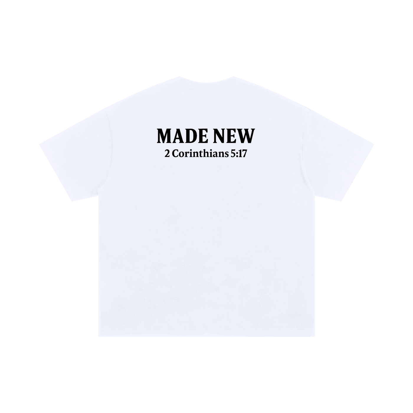 Made New Oversized Tee – 2 Corinthians 5:17 (White)