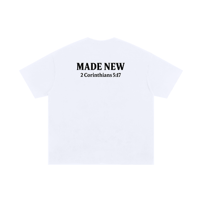 Made New Oversized Tee – 2 Corinthians 5:17 (White)