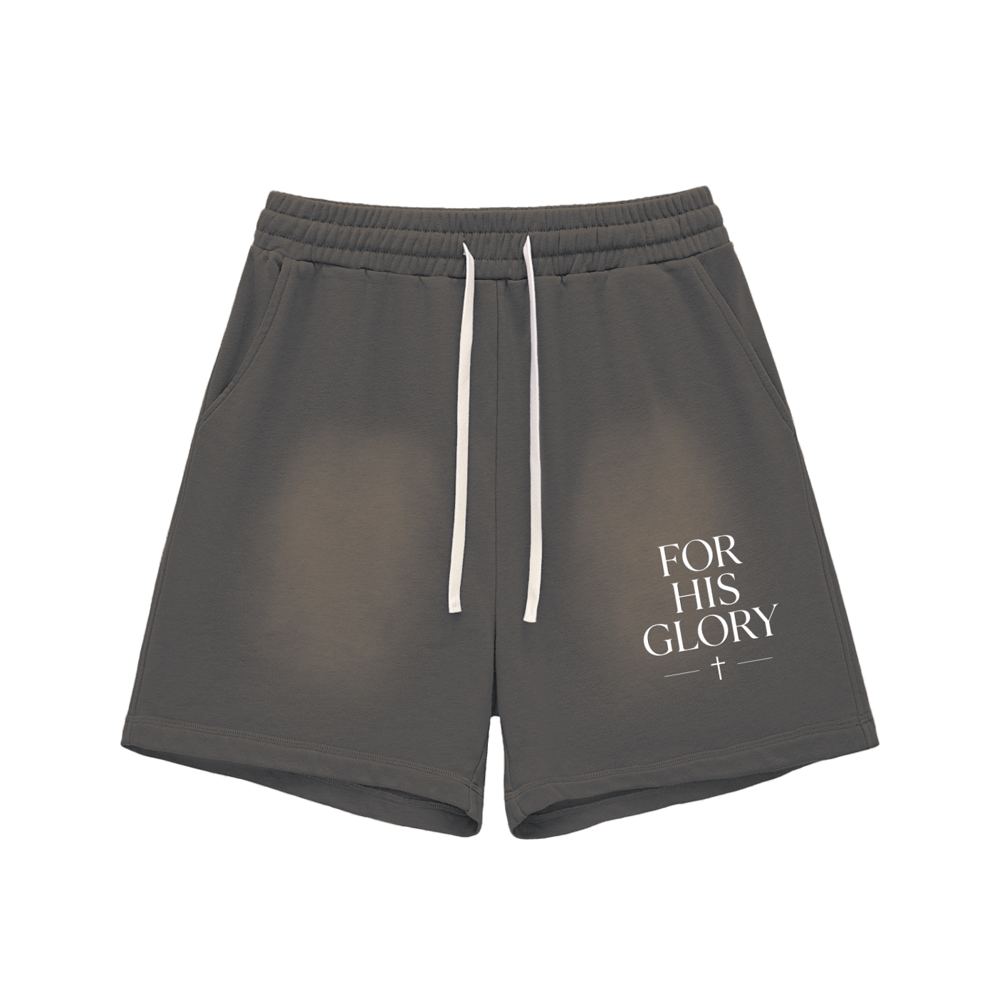 Sun Fade Raw Edge Cotton Shorts