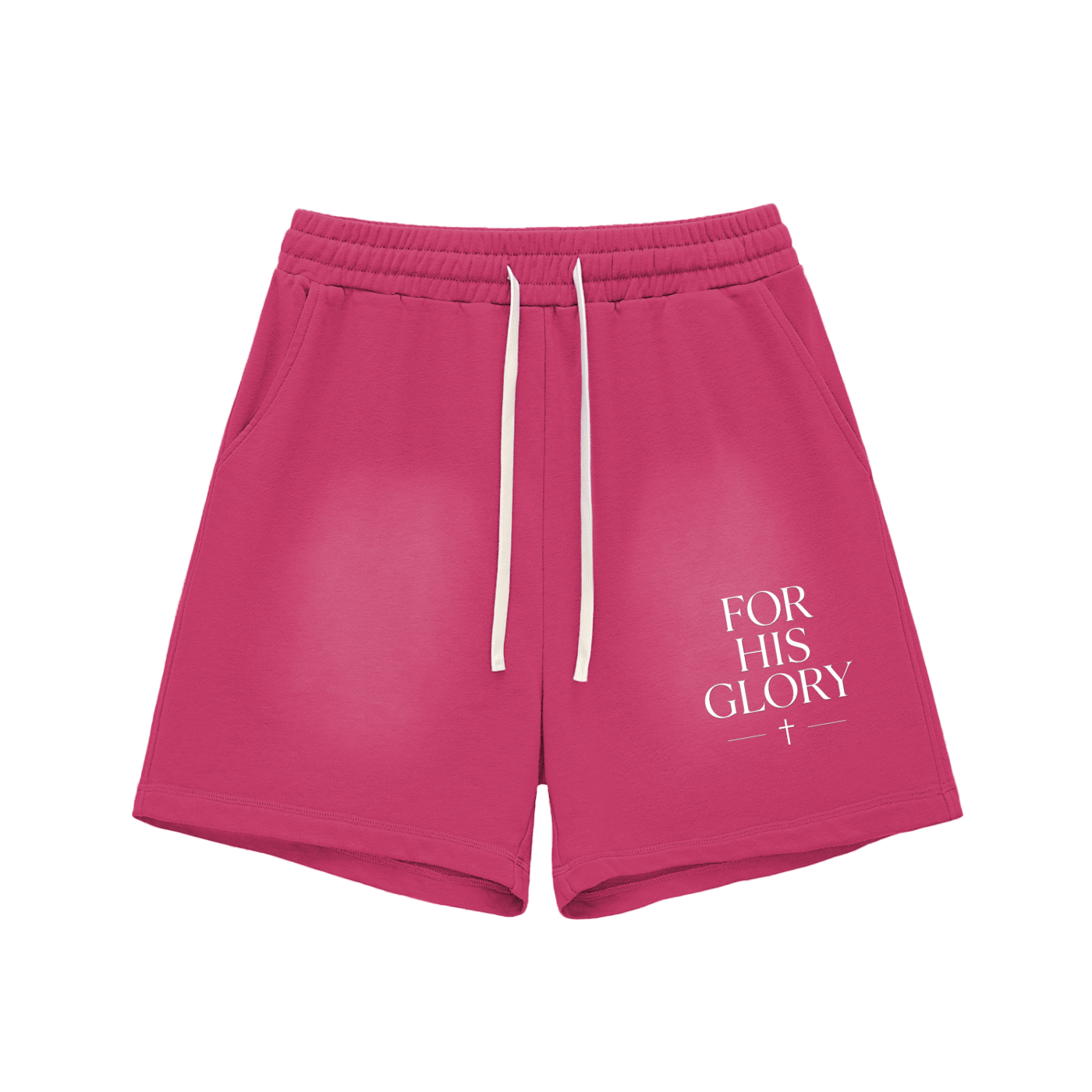 Sun Fade Raw Edge Cotton Shorts
